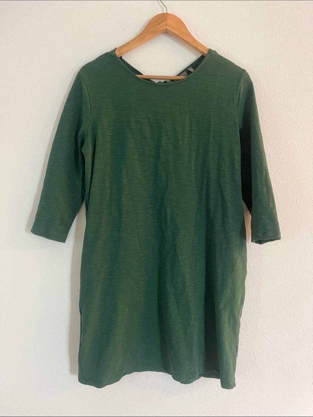 Boutique Green 3/4 Sleeve Shirt Dress